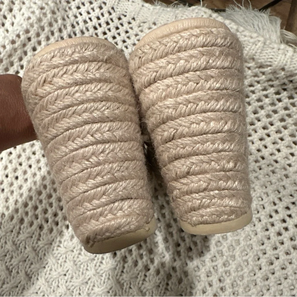 BEACH BY MATISSE BRAIDED WEDGE SANDALS CREAM 9M WOMENS